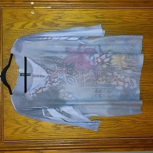 NWT Women's Tees Please V Notched 3/4 Sleeve Top